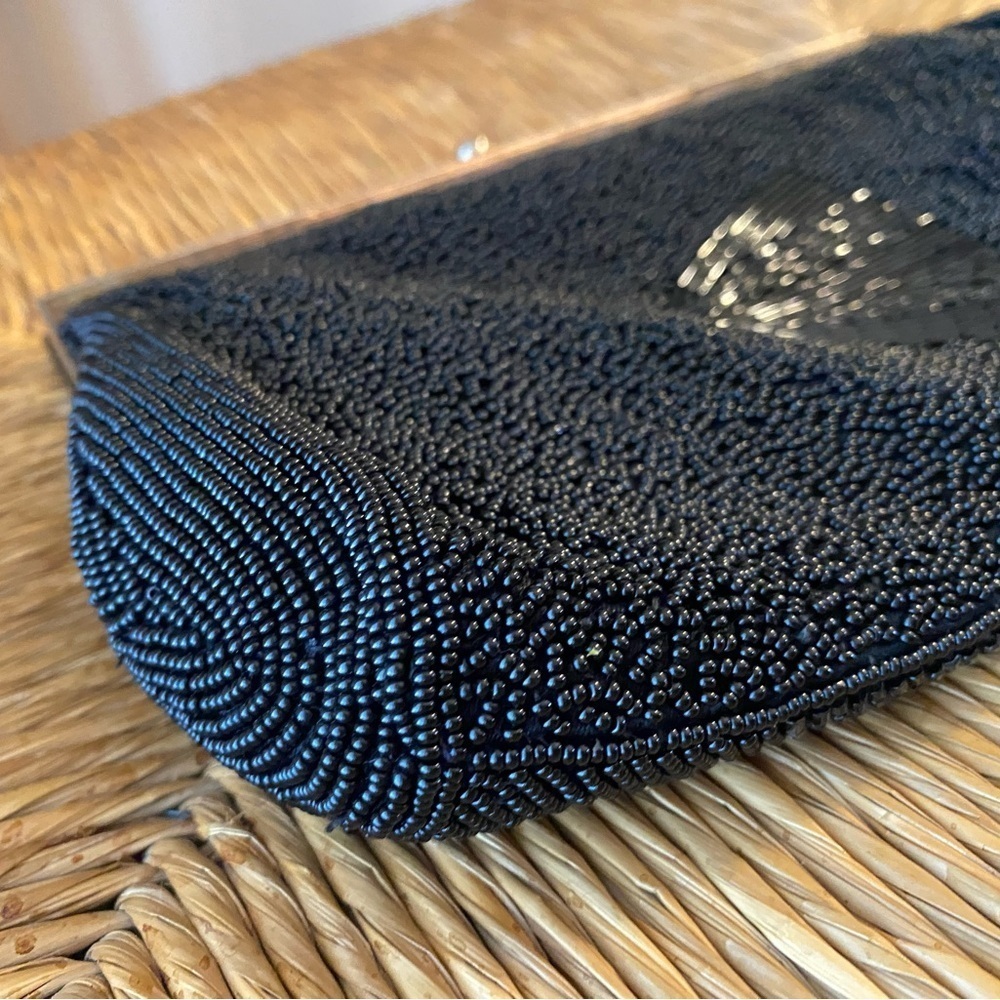Vintage Handcrafted Walborg Beaded Black Clutch Purse - Picture 4 of 12